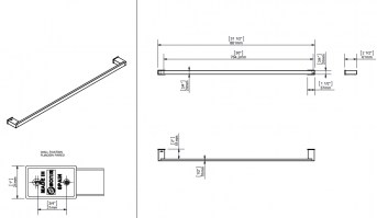 TOALLERO BARRA 75cm S-CUBE SONIA